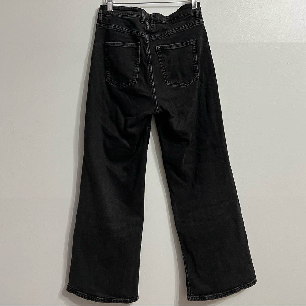 H&M Denim High Rise Wide leg stretch denim jeans Size 6 - Picture 4 of 5